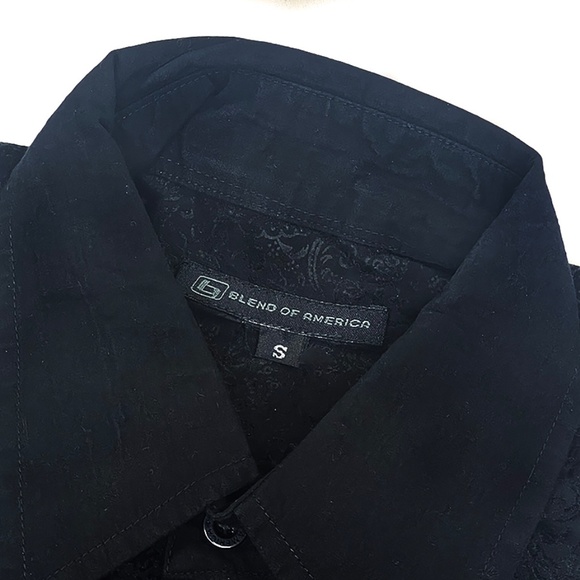 Black Vintage Flecked Button-Front Shirt from Japan - Picture 5 of 5